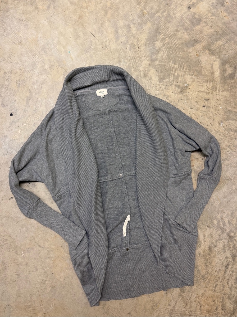 Wilfred diderot Gray Open-Front Shawl Collar Cardigan